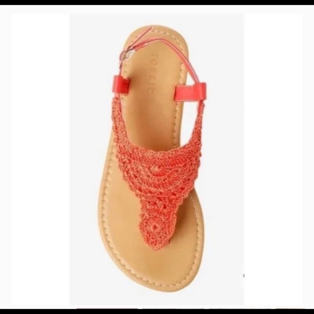 Torrid size 9 Coral crochet strap sandals